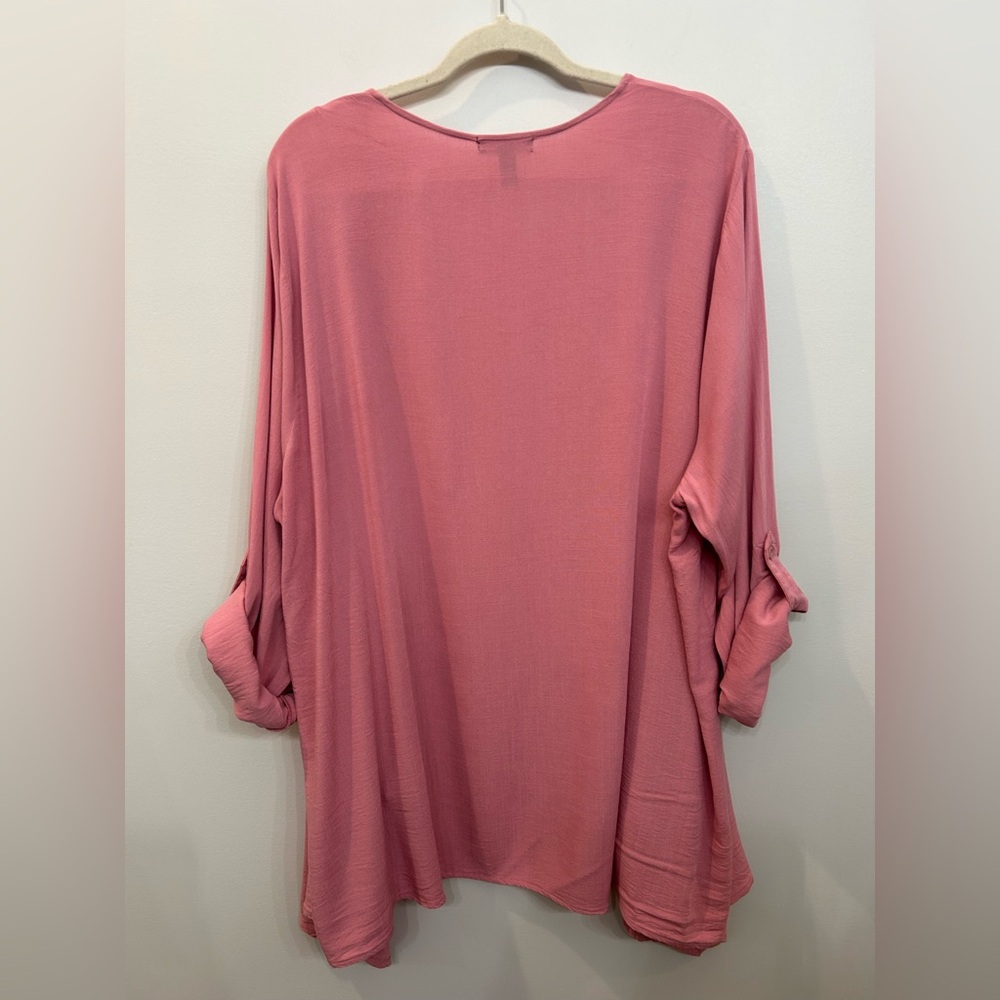 Torrid Drape Kimono Textured Stretch Rayon Dusty Pink Plus Size 3 Cardigan - Picture 2 of 7